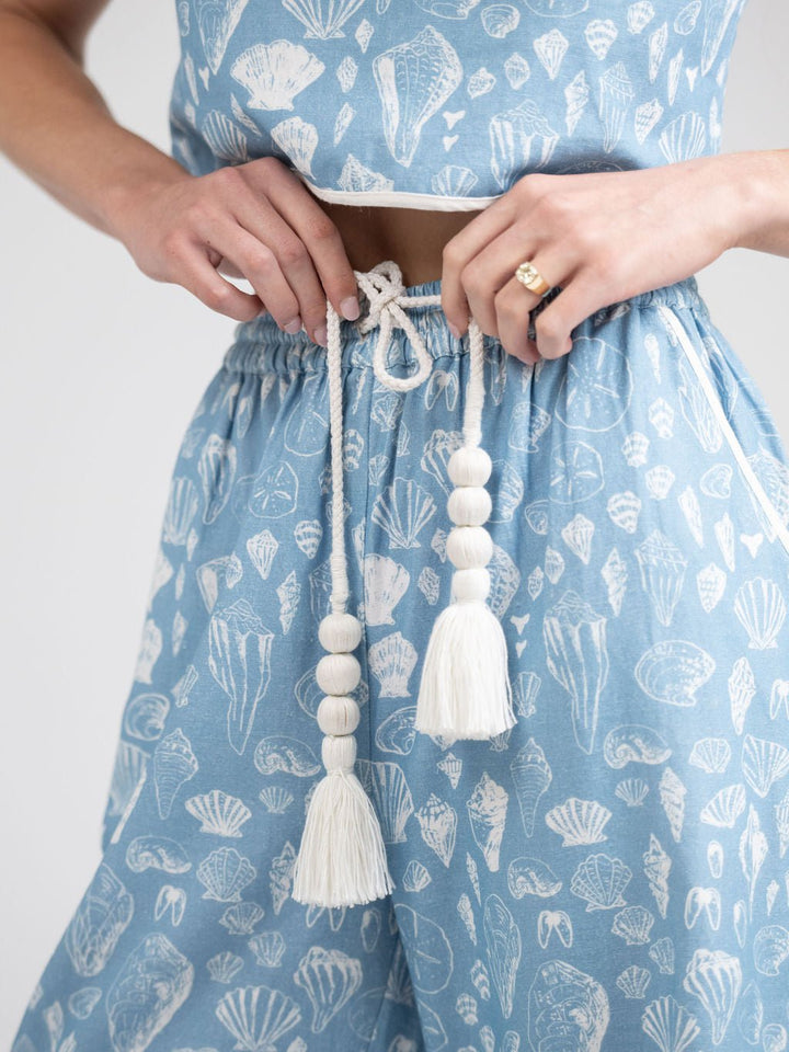Beau & Ro Skirt The Beach Pant | Blue Shells