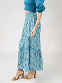 Beau & Ro Skirt The Ophelia Skirt in Blue Flower Chain