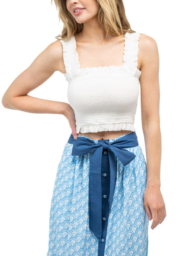 Beau & Ro Skirt The Prairie Skirt | Blue Scallop