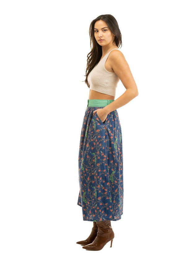 Beau & Ro Skirt The Prairie Skirt | Navy Peacock