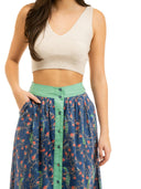 Beau & Ro Skirt The Prairie Skirt | Navy Peacock