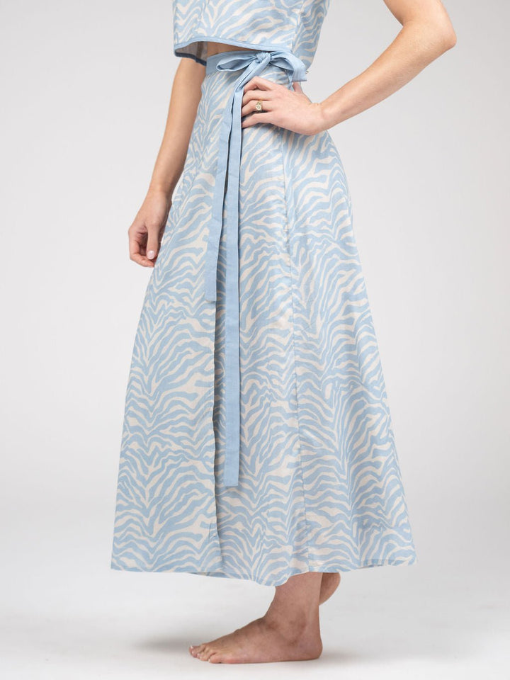 Beau & Ro Skirt The Sarong Skirt | Light Blue Zebra