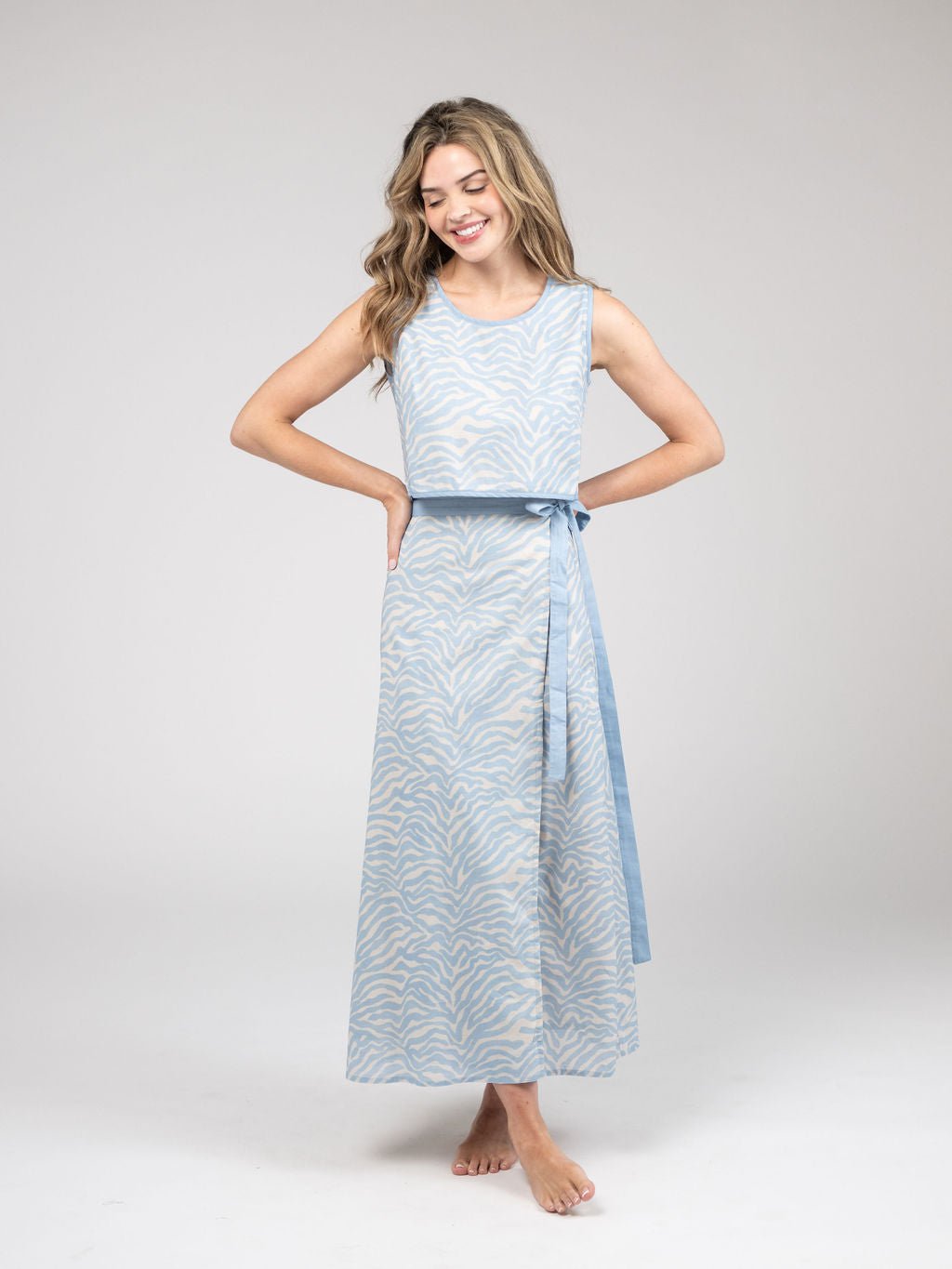 Beau & Ro Skirt The Sarong Skirt | Light Blue Zebra