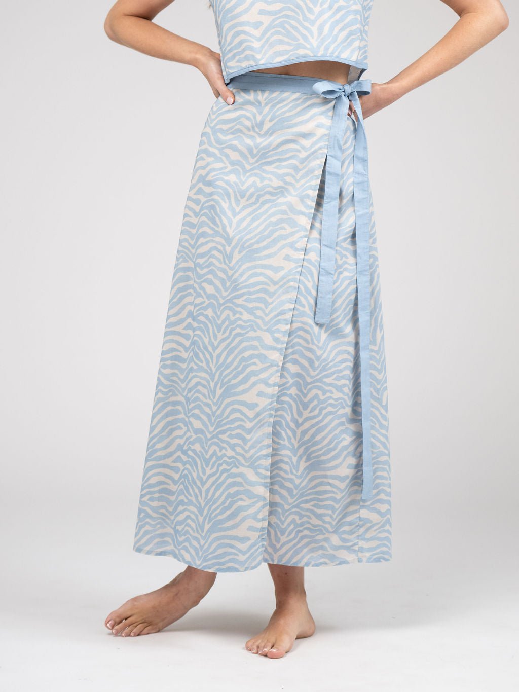 Beau & Ro Skirt The Sarong Skirt | Light Blue Zebra