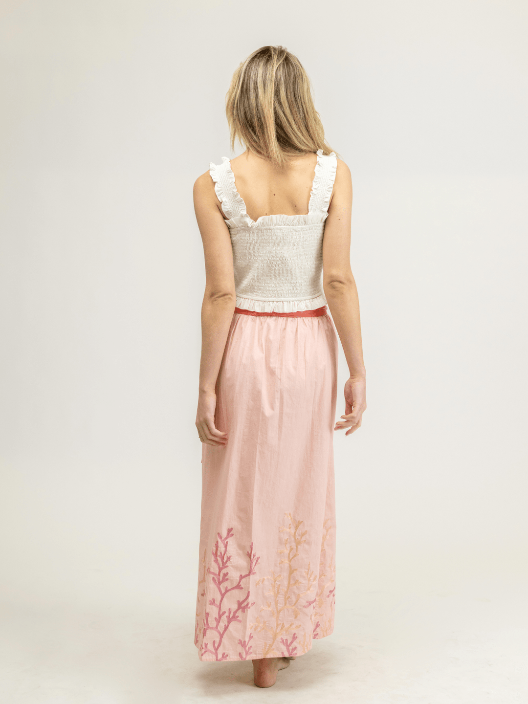Beau & Ro Skirt The Sullivan Skirt | Coral Embroidery