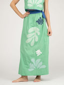 Beau & Ro Skirt The Sullivan Skirt | Green Aqua Appliqué