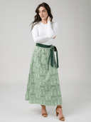 Beau & Ro Skirt The Sullivan Skirt in Green Mughal Block