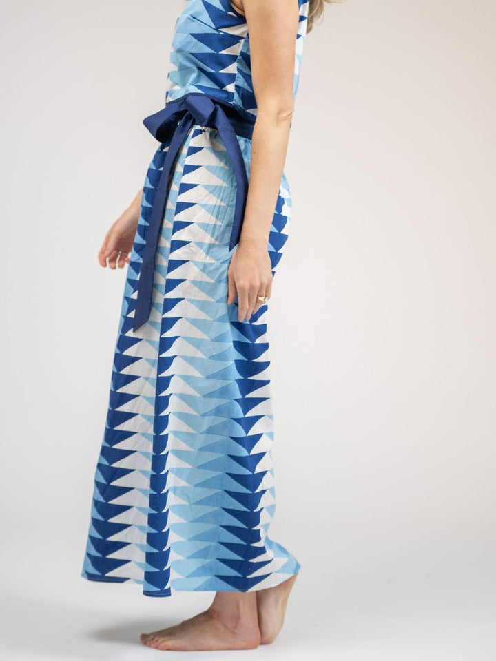 Beau & Ro Skirt The Sullivan Skirt | Ocean Blockprint Bagru Triangle