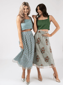 Beau & Ro Skirt Tissue Silk Skirt in Green