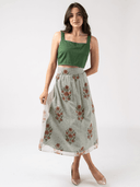 Beau & Ro Skirt Tissue Silk Skirt in Green