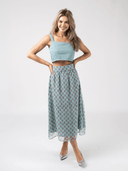 Beau & Ro Skirt Tissue Silk Skirt in Teal