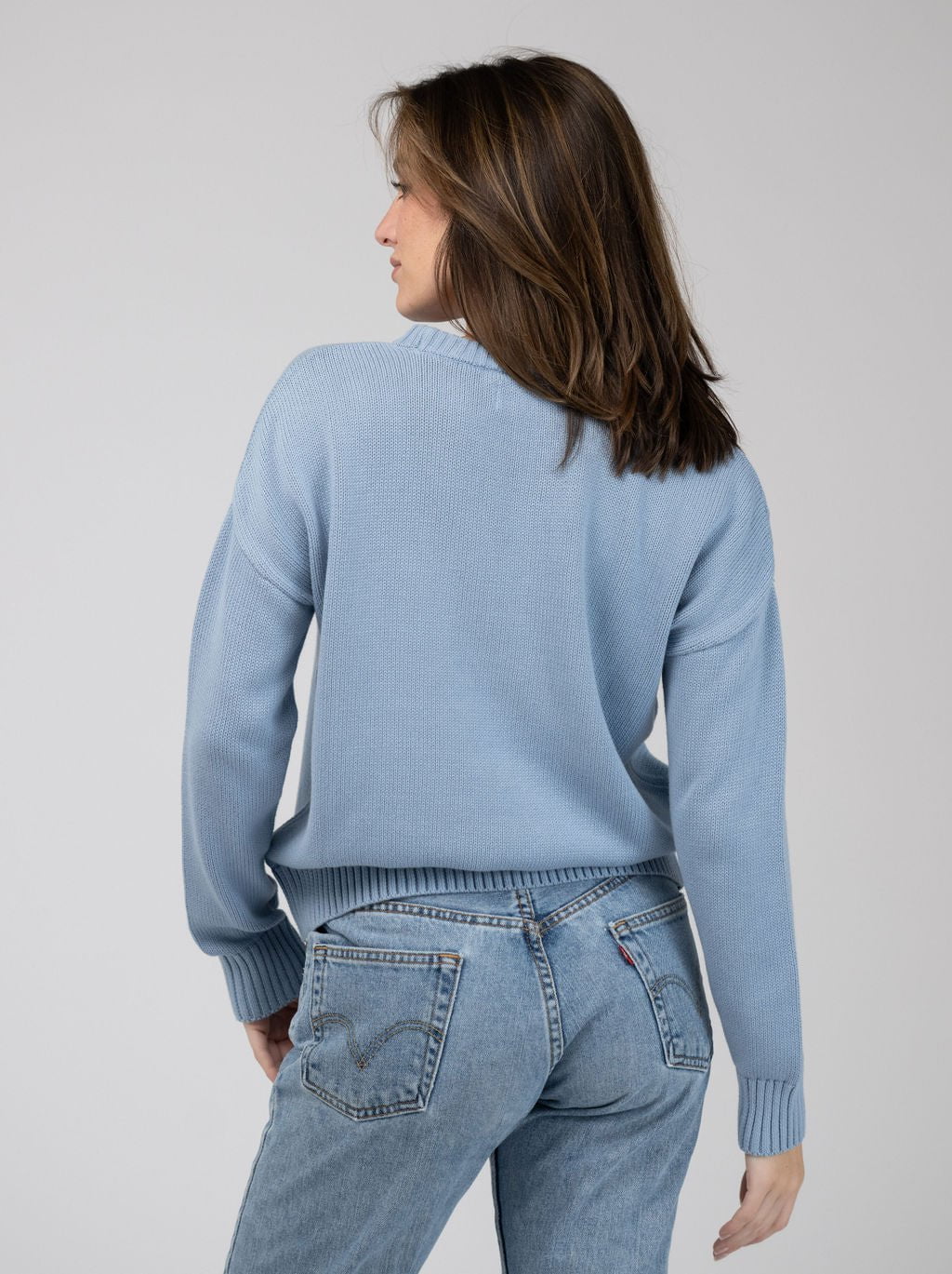 Beau & Ro Sweater American Flag Sweater in Light Blue