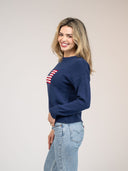Beau & Ro Sweater American Flag Sweater in Navy