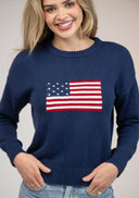 Beau & Ro Sweater American Flag Sweater in Navy