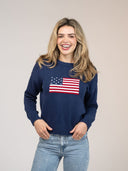 Beau & Ro Sweater American Flag Sweater in Navy