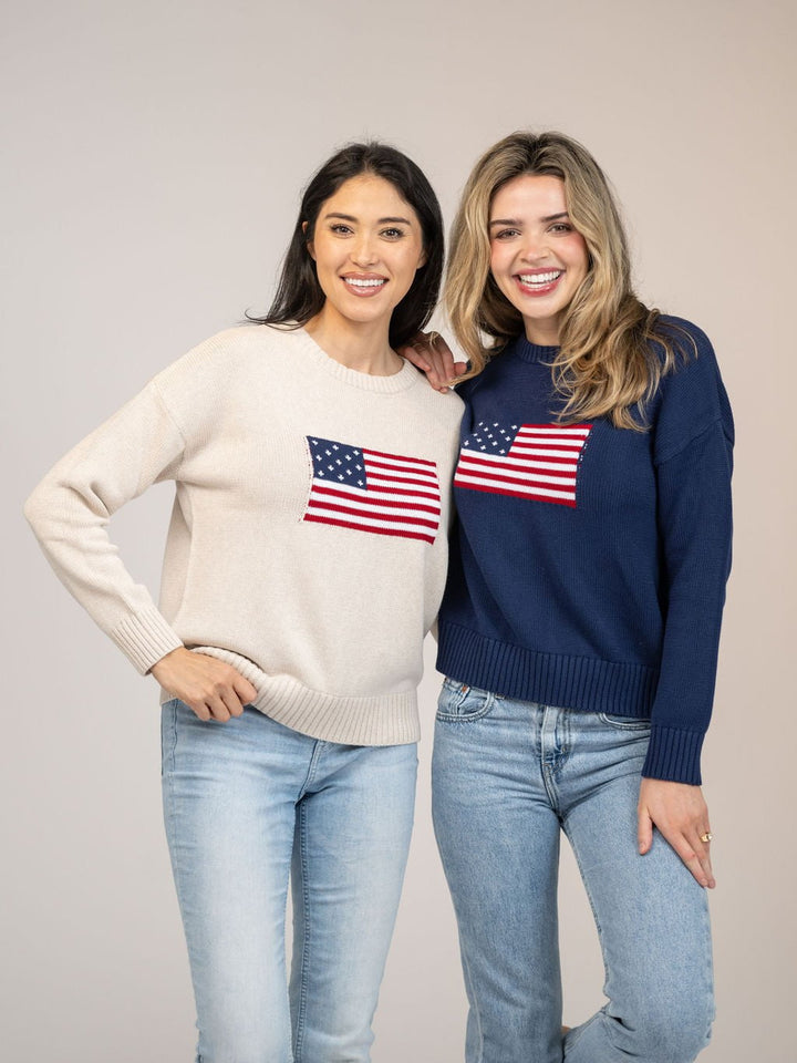 Beau & Ro Sweater American Flag Sweater in Navy