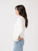 Beau & Ro Sweater Cable Knit American Flag Sweater in Ivory