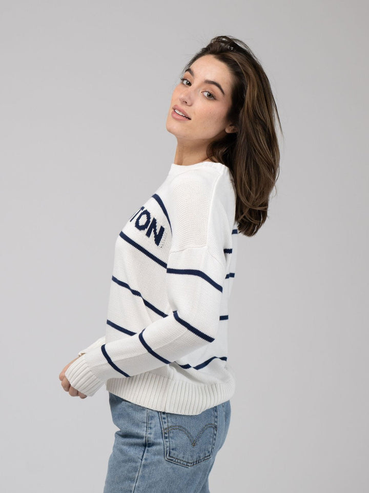 Beau & Ro Sweater Charleston Sweater in Ivory Stripe