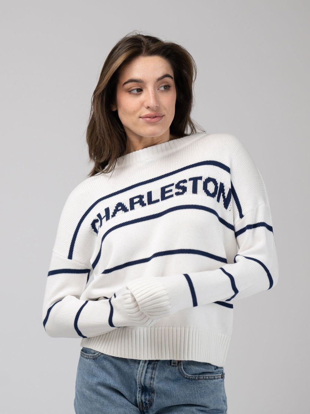 Beau & Ro Sweater Charleston Sweater in Ivory Stripe