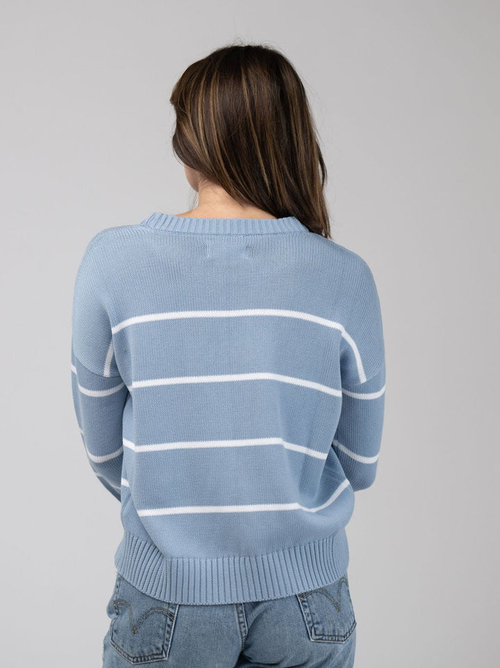 Beau & Ro Sweater Charleston Sweater in Light Blue Stripe