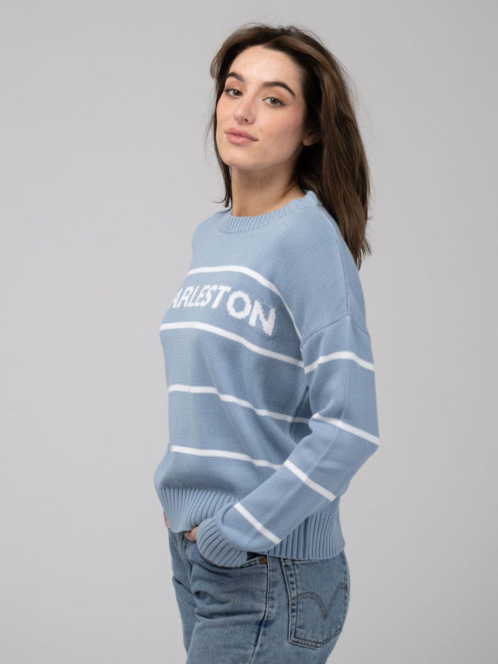 Beau & Ro Sweater Charleston Sweater in Light Blue Stripe