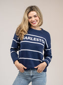 Beau & Ro Dress SAMPLE | Charleston Sweater in Navy Stripe