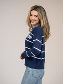 Beau & Ro Dress SAMPLE | Charleston Sweater in Navy Stripe