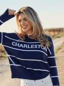 Beau & Ro Dress SAMPLE | Charleston Sweater in Navy Stripe