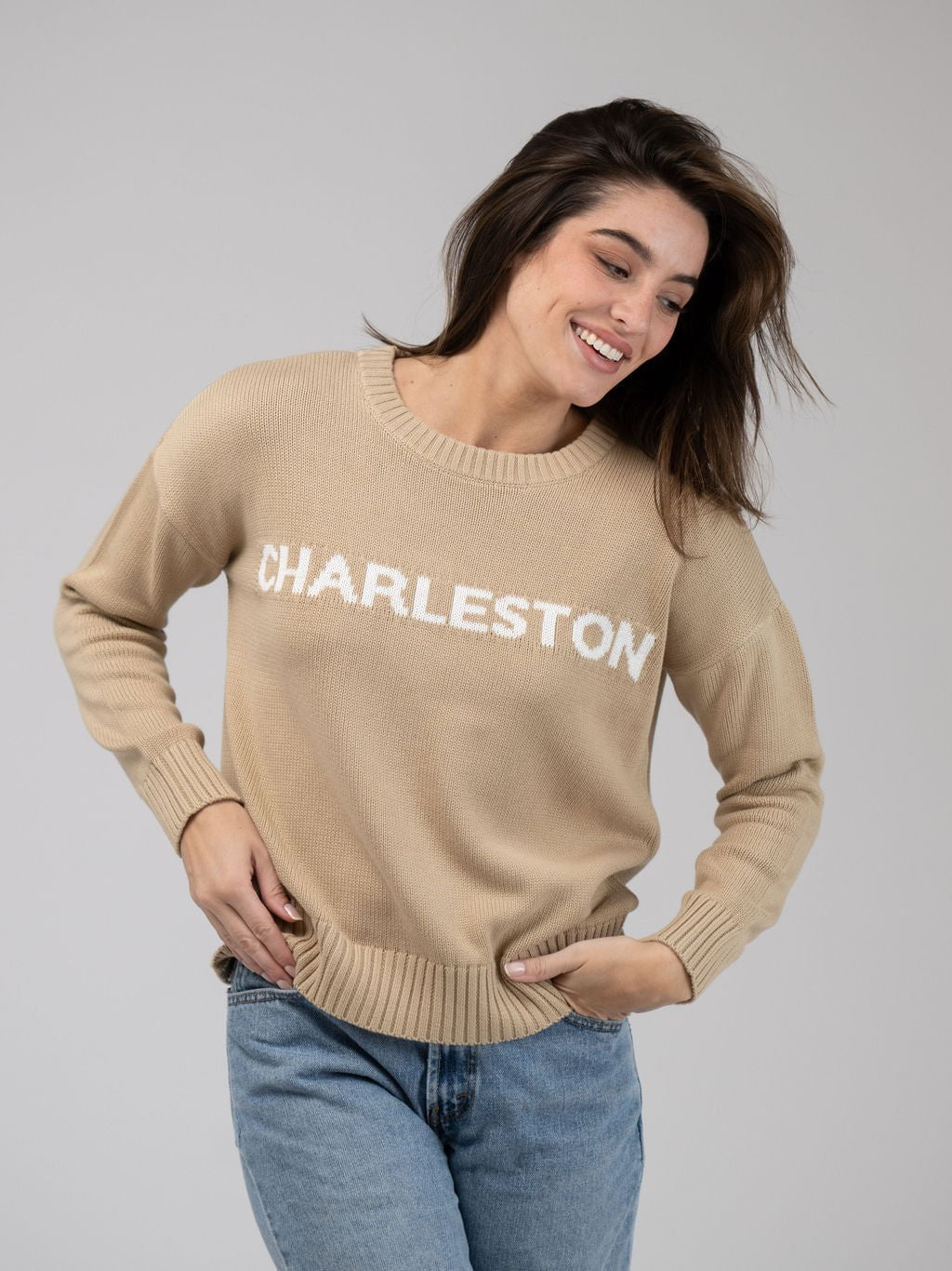 Beau & Ro Sweater Charleston Sweater in Tan