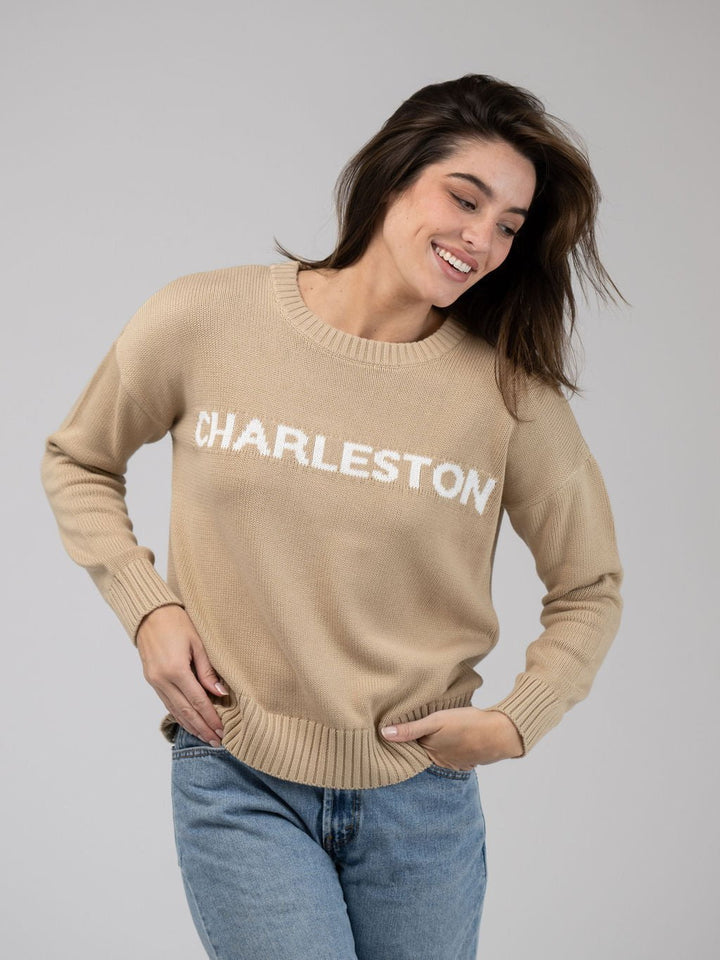 Beau & Ro Sweater Charleston Sweater in Tan