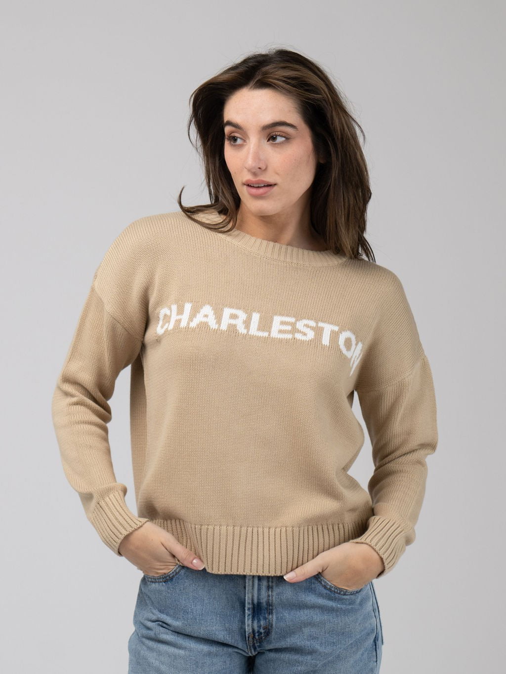 Beau & Ro Sweater Charleston Sweater in Tan