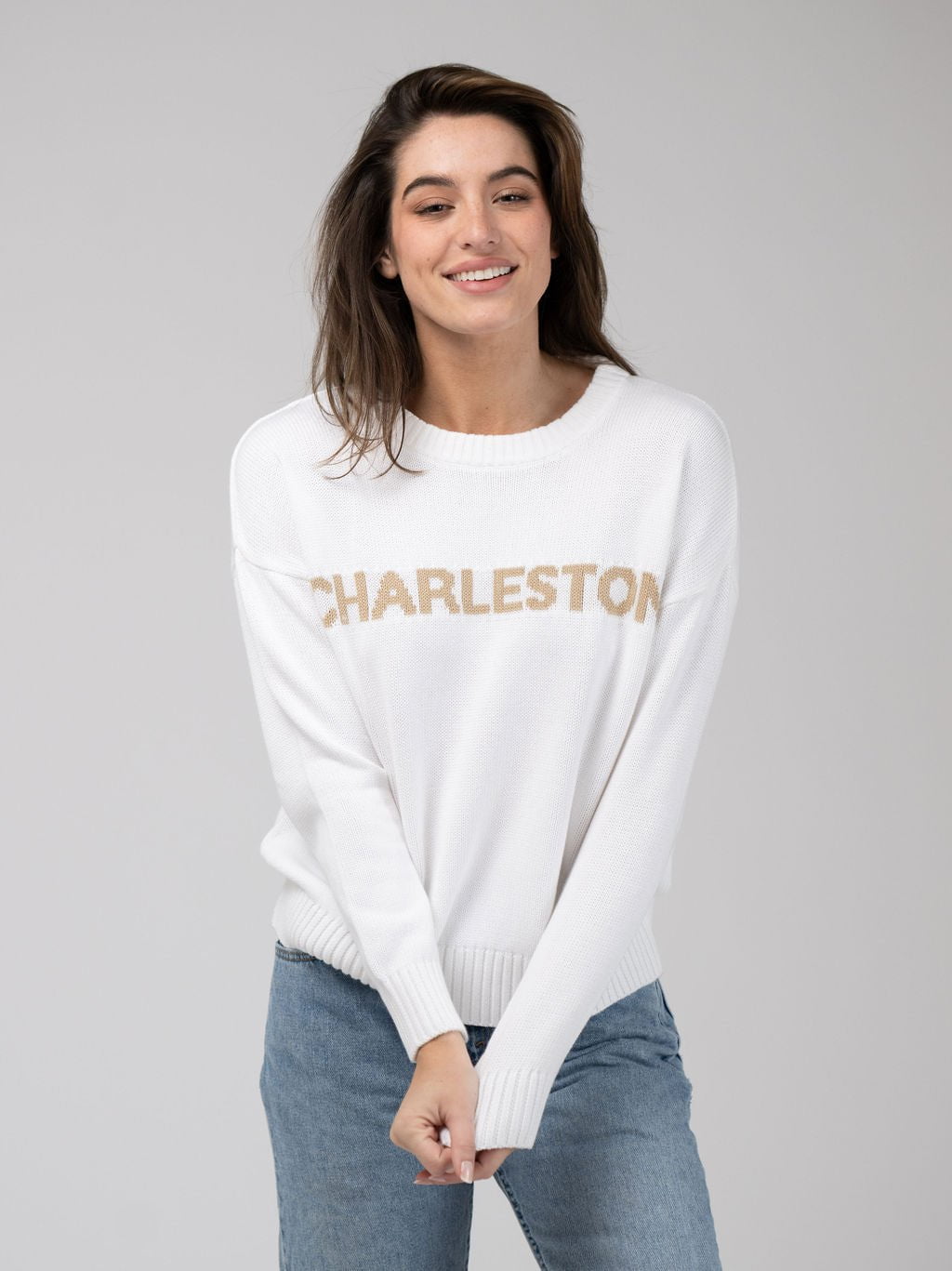 Beau & Ro Sweater Charleston Sweater in White