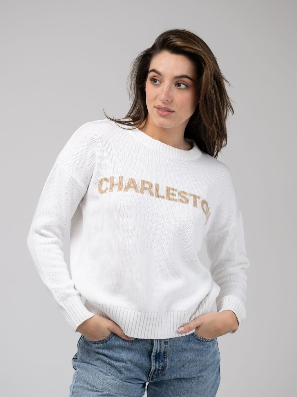 Beau & Ro Sweater Charleston Sweater in White