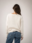 Beau & Ro Sweater Monochrome American Flag Sweater in Ivory