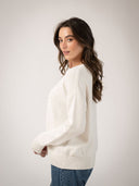 Beau & Ro Sweater Monochrome American Flag Sweater in Ivory