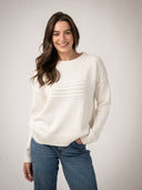 Beau & Ro Sweater Monochrome American Flag Sweater in Ivory