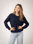 Beau & Ro Sweater Monochrome American Flag Sweater in Navy