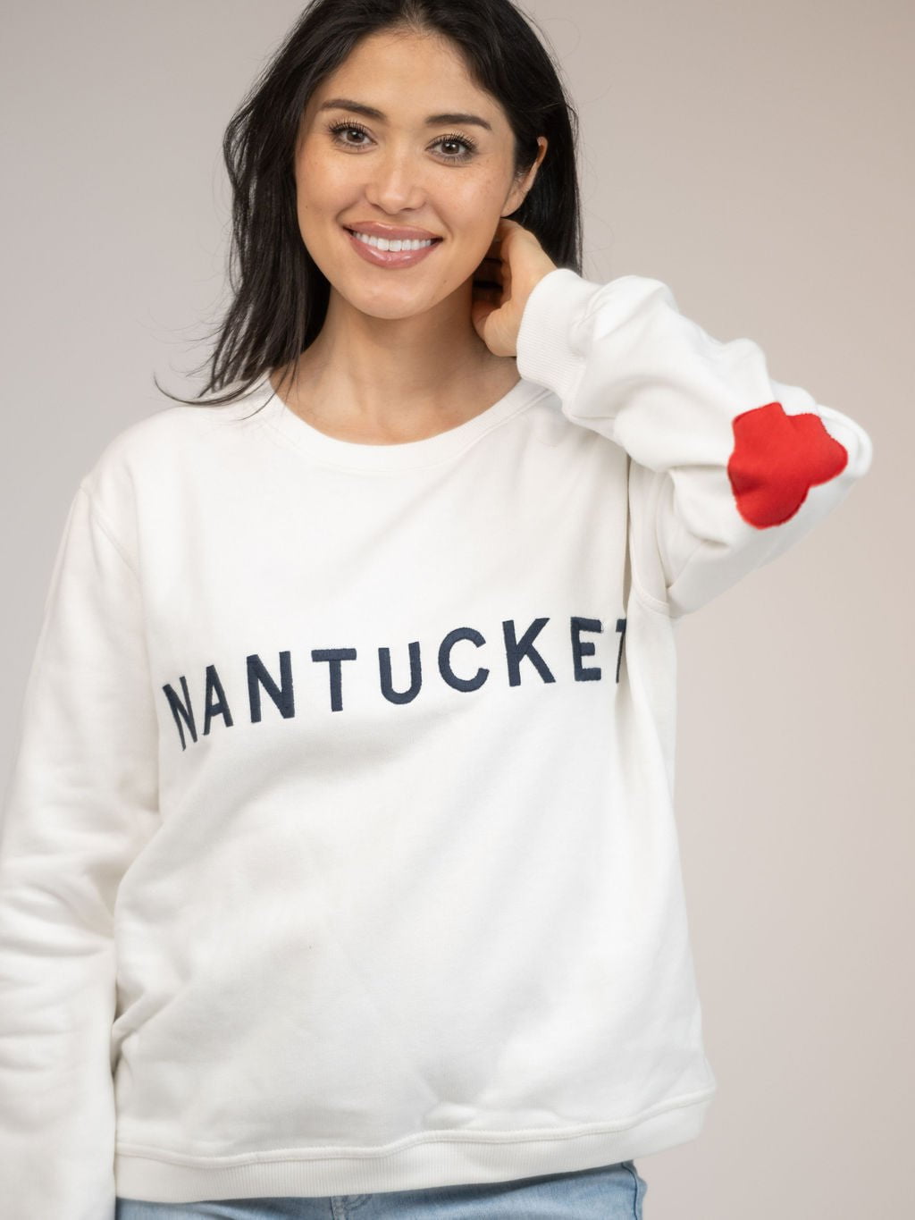 Beau & Ro Sweater Nantucket Hearts Crewneck Sweatshirt