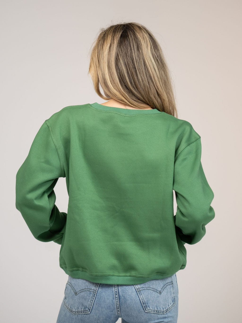 Beau & Ro Sweater Nantucket Outline Crewneck Sweatshirt in Green