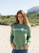 Beau & Ro Sweater Nantucket Sweater in Sage & White