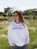 Beau & Ro Sweater Nantucket Sweater in White & Blue