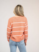 Beau & Ro Sweater Striped Sweater in Nantucket Red