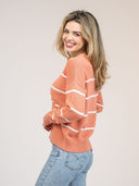 Beau & Ro Sweater Striped Sweater in Nantucket Red