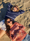Beau & Ro Sweater Striped Sweater in Navy