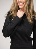 Beau & Ro Sweater The Shimmer Crewneck | Black