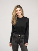 Beau & Ro Sweater The Shimmer Crewneck | Black