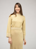 Beau & Ro Sweater The Shimmer Crewneck | Gold