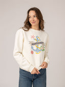 Beau & Ro Sweater White Nantucket Anchor Crewneck Sweatshirt