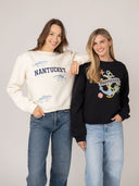Beau & Ro Sweater White Nantucket Fish Crewneck Sweatshirt