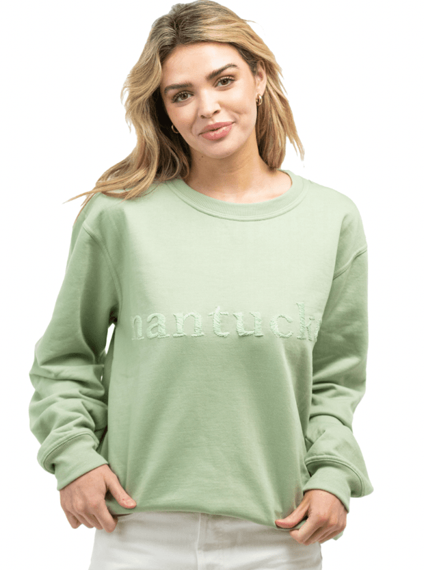 Beau & Ro Sweatshirt Beau & Ro | Embroidered Nantucket Sweatshirt in Sage
